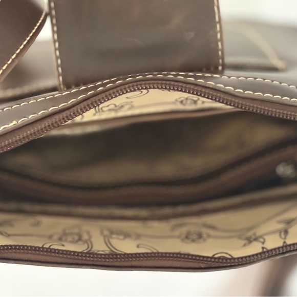 Montana West Western Style Tooled Leather And Studded Crossbody - Picture 8 of 15